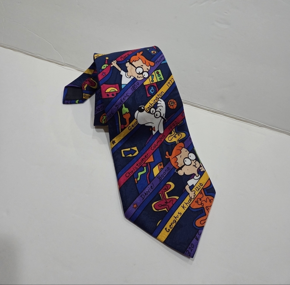 1993 Bolero Rocky And Bollwinkle  Colorful Cartoon Character tie 54 in.